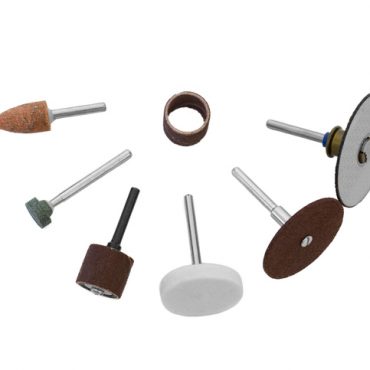 Rotary tools - Scattered bits isolated on white background